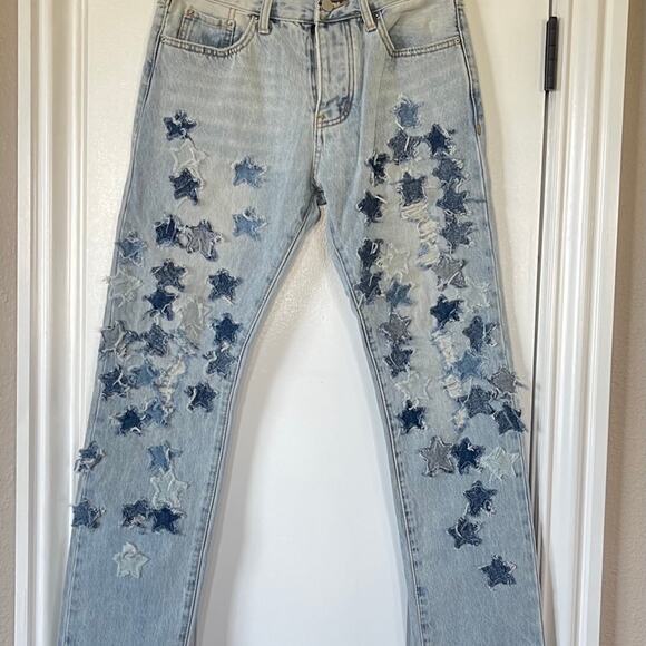 MNML MEN'S Star Design RARE FIND DENIM JEANS Size 29 - Picture 8 of 9